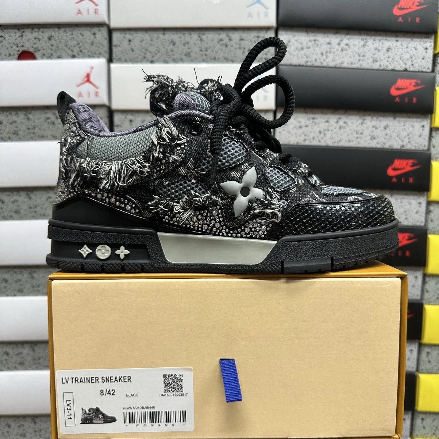 Louis Vuitton LV Skate Low Black Swarovski Monogram 1ABMHV