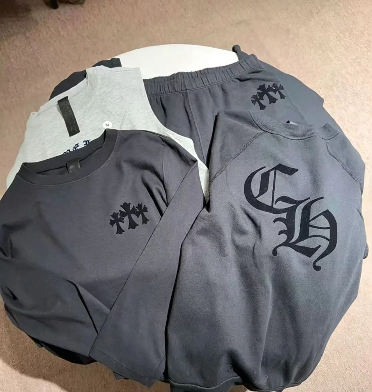 Cotton Crew Neck Hoodie