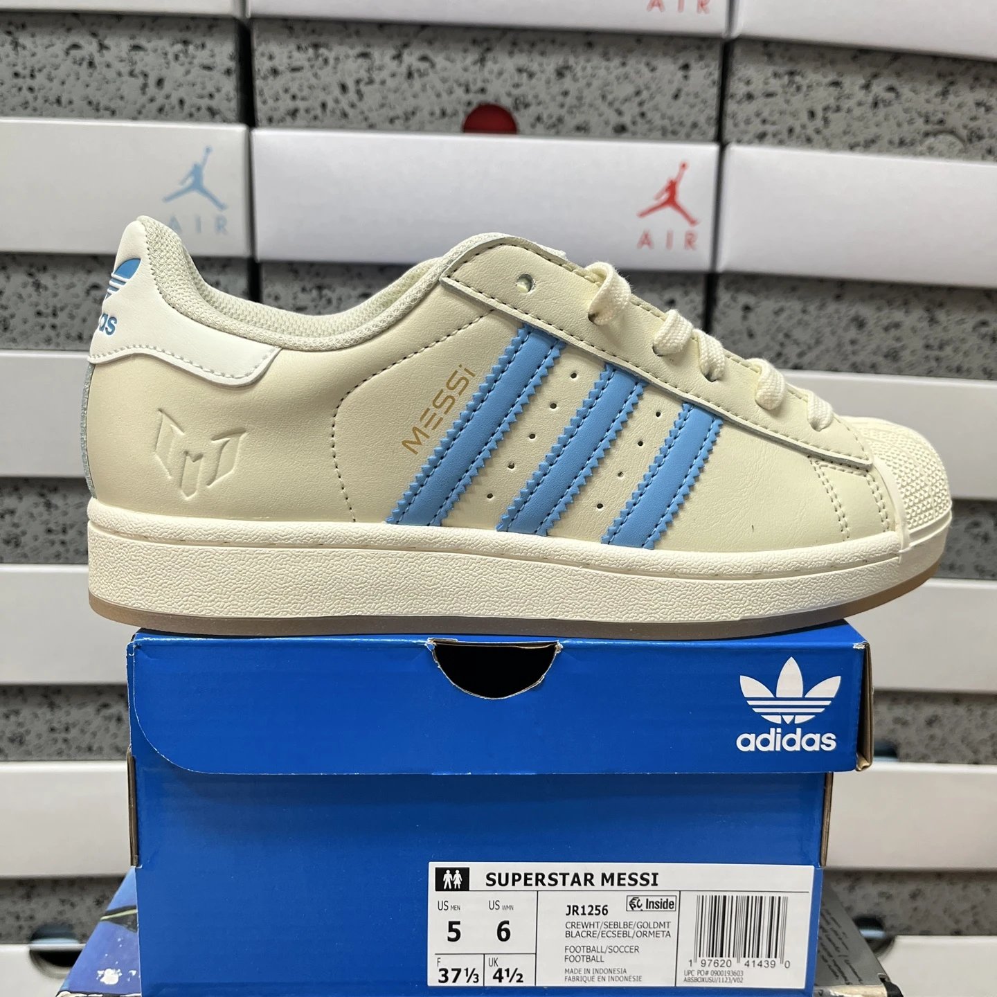 adidas Superstar Low Messi Crew White Semi Lucid Blue JR1256