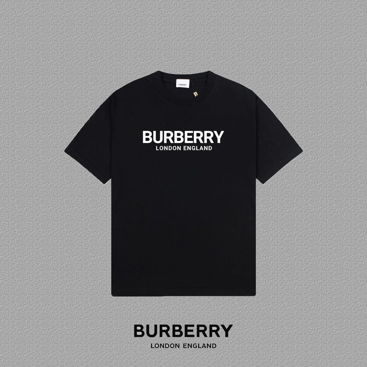 Black T-shirt with white letters