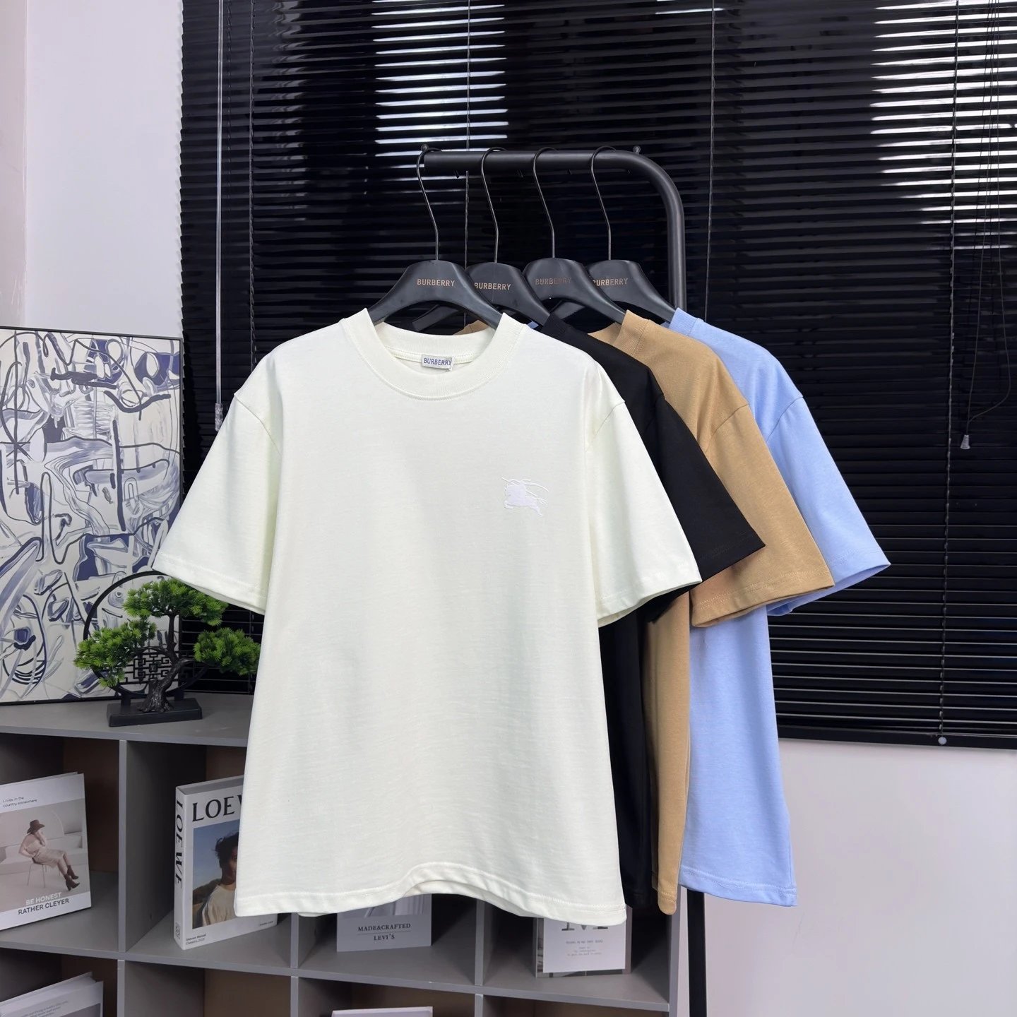 White T-shirt with white label