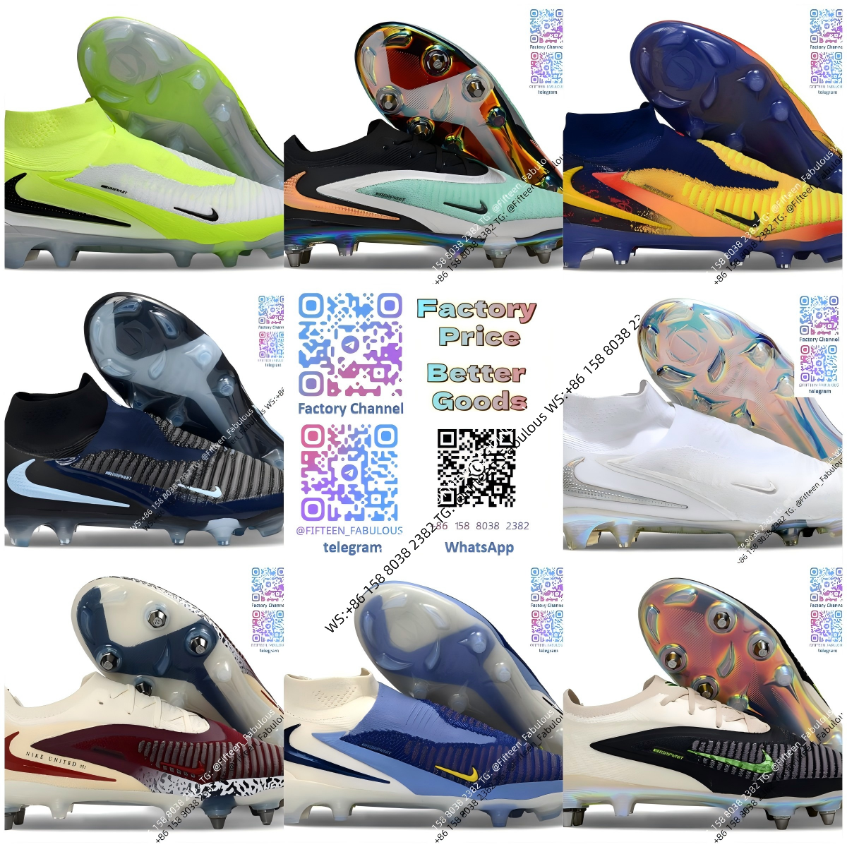 World Cup double-layer waterproof fish silk fully knitted high-top low-top football shoes