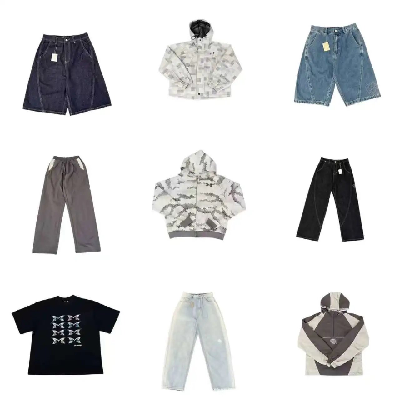 American fashion brand Mertr patchwork embroidery and plush loose autumn and winter men's and women's casual hooded sweatshirt and pants set 5