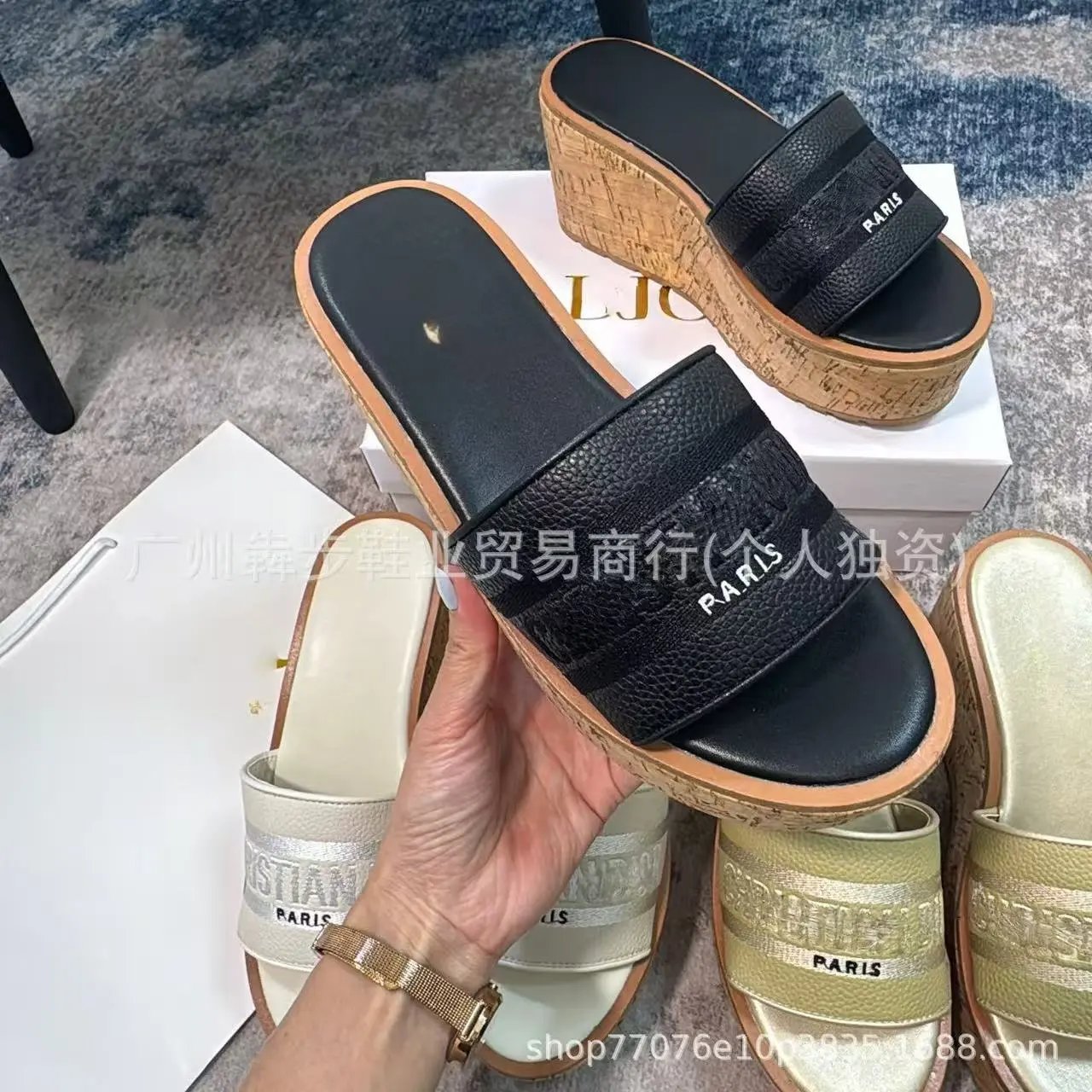 Dior Sandals Logo Strap Flat Slide — 35
