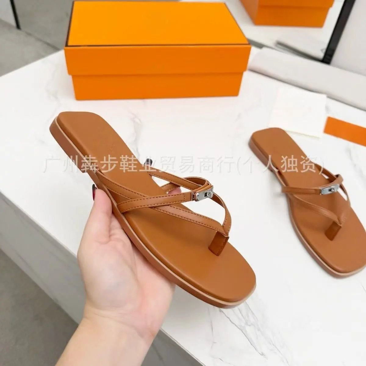 Dior Sandals Logo Strap Flat Slide — 22