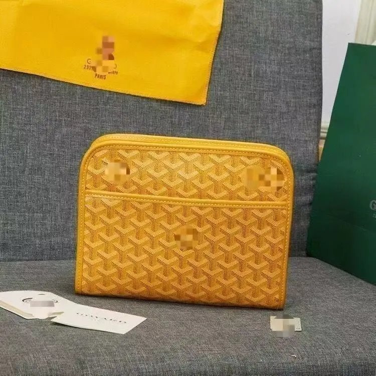 Goyard Travel Bags Goyardine Monogram Zip Cosmetic Pouch with Wrist Strap — 27 (26*20*5cm)