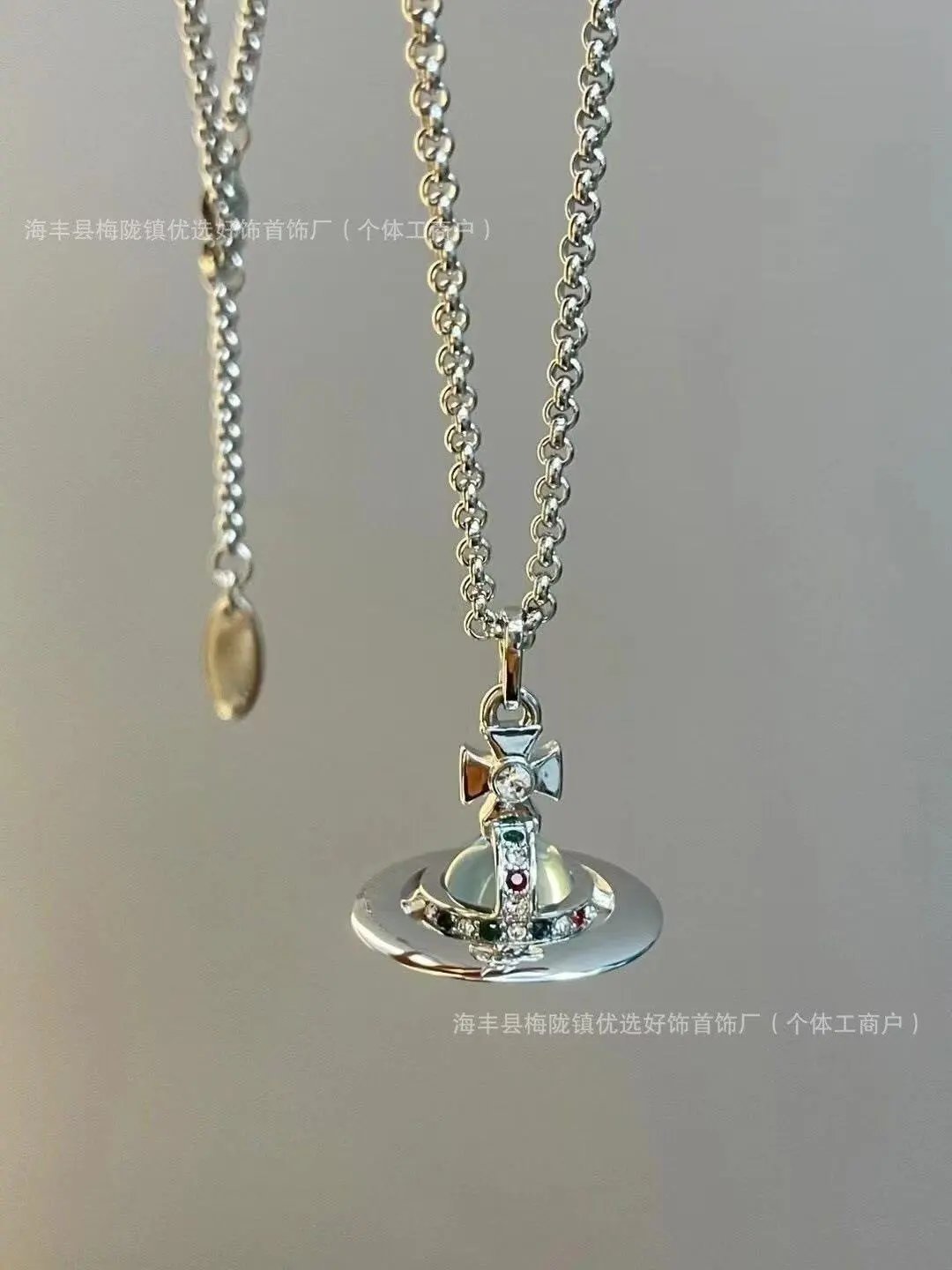 Vivienne Westwood Jewelry Crystal Orb Safety Pin Necklace — 19