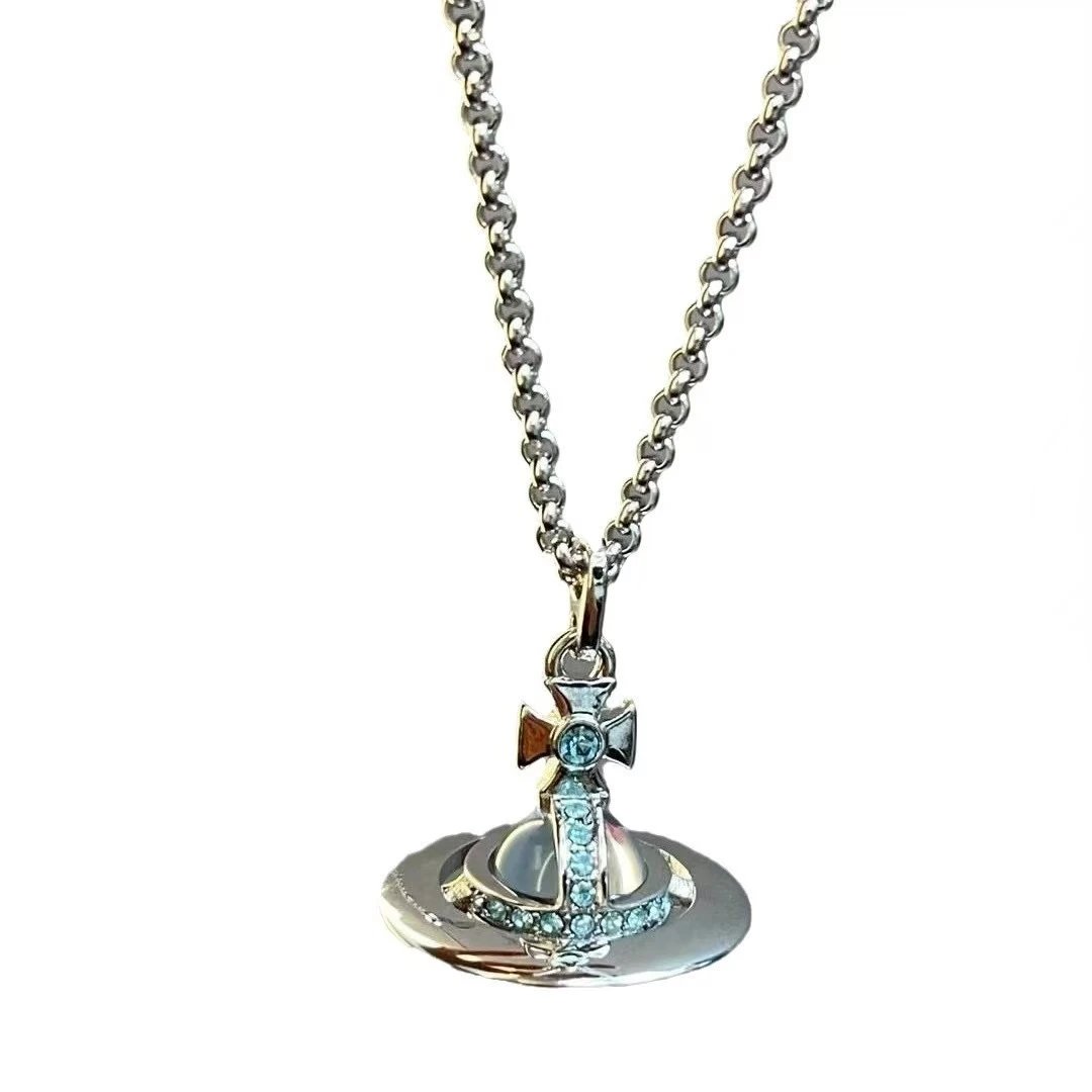 Vivienne Westwood Jewelry Crystal Orb Safety Pin Necklace — 17