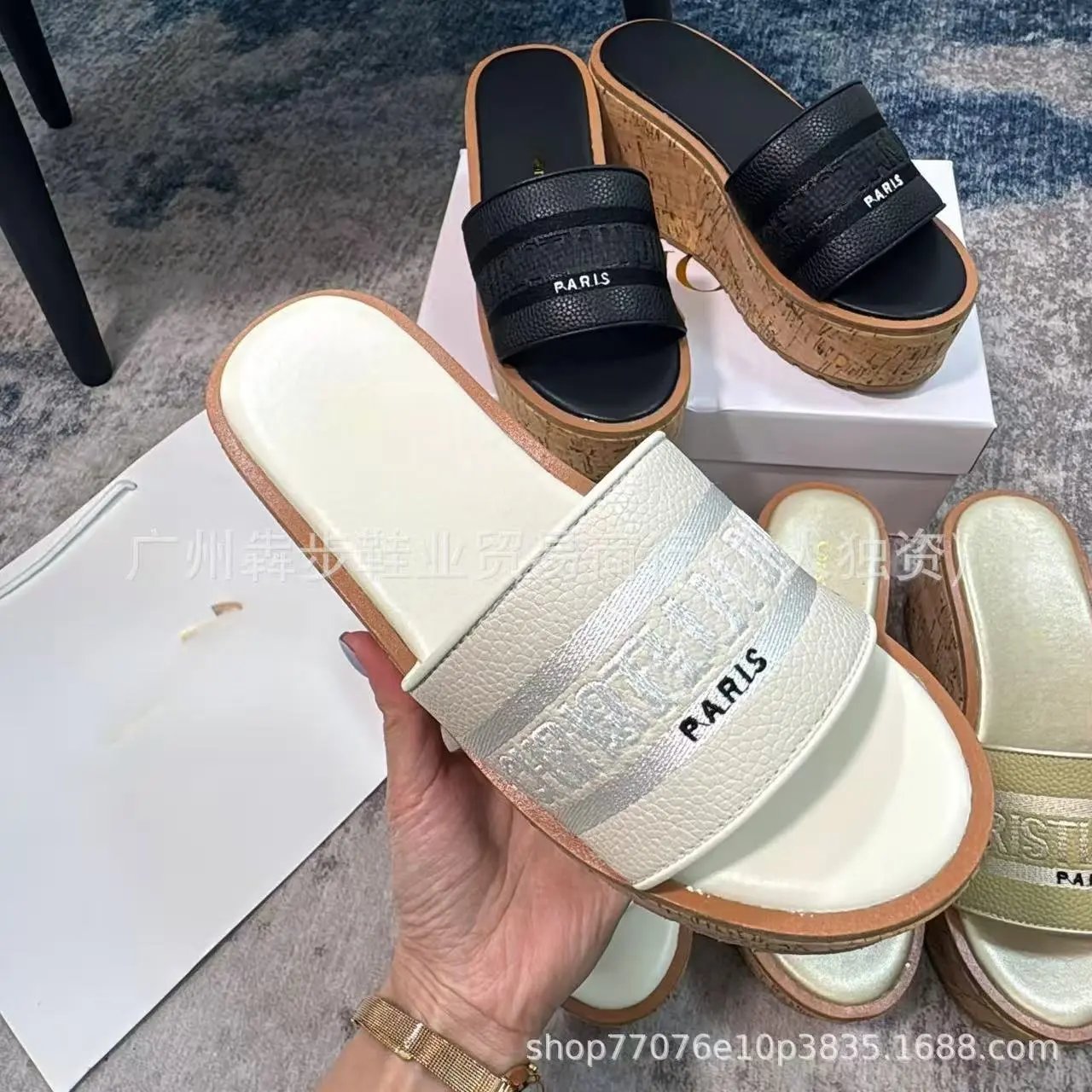 Dior Sandals Logo Strap Flat Slide — 34