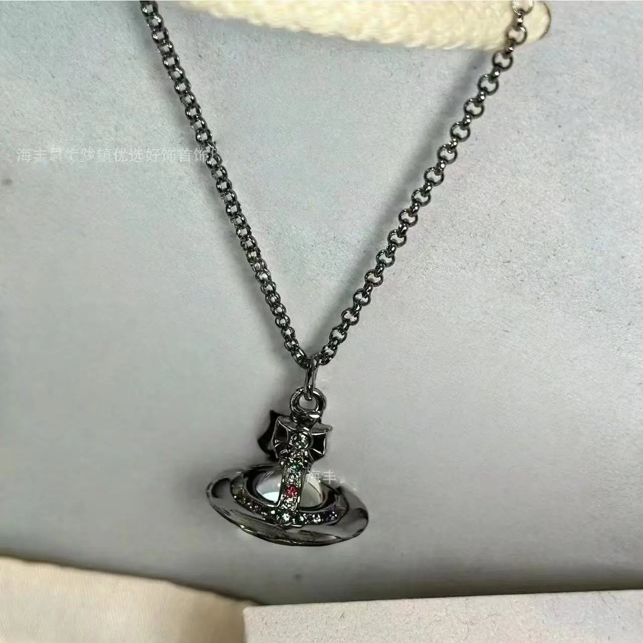 Vivienne Westwood Jewelry Crystal Orb Safety Pin Necklace — 18
