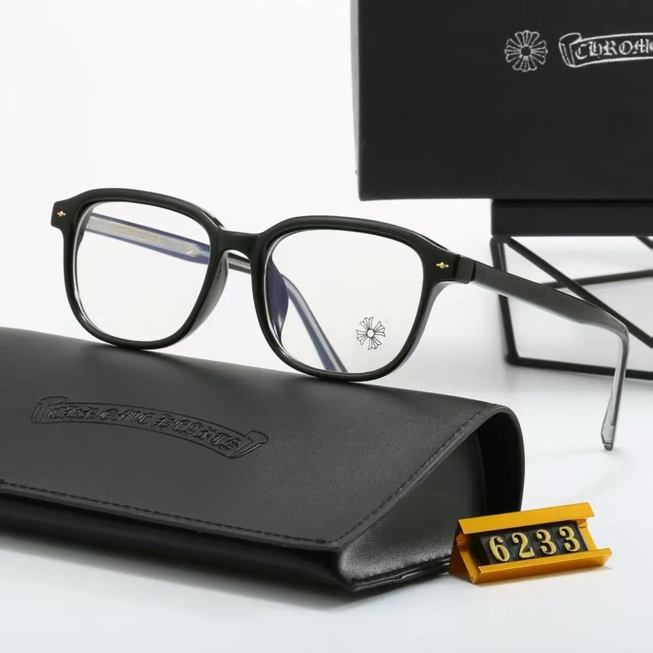 Chrome Hearts Eyewear Rectangular Blue-Light Glasses with Cross Motif Temples product image