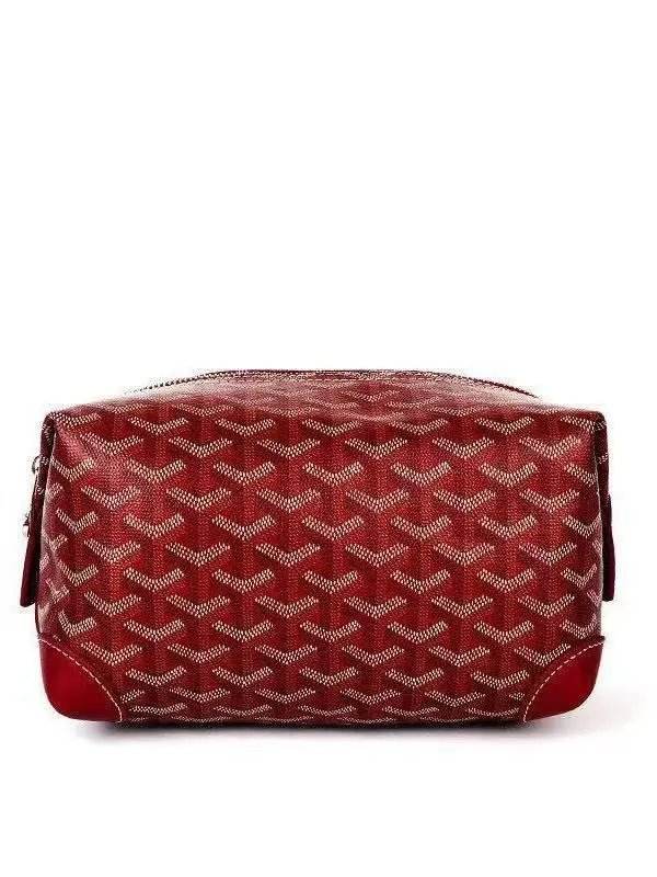 Goyard Travel Bags Goyardine Monogram Zip Cosmetic Pouch with Wrist Strap — 12 (25*12*12cm)