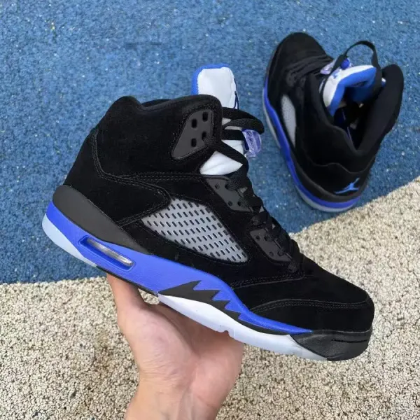 Air Jordan 5 Retro Black Royal Blue Sneakers - 1