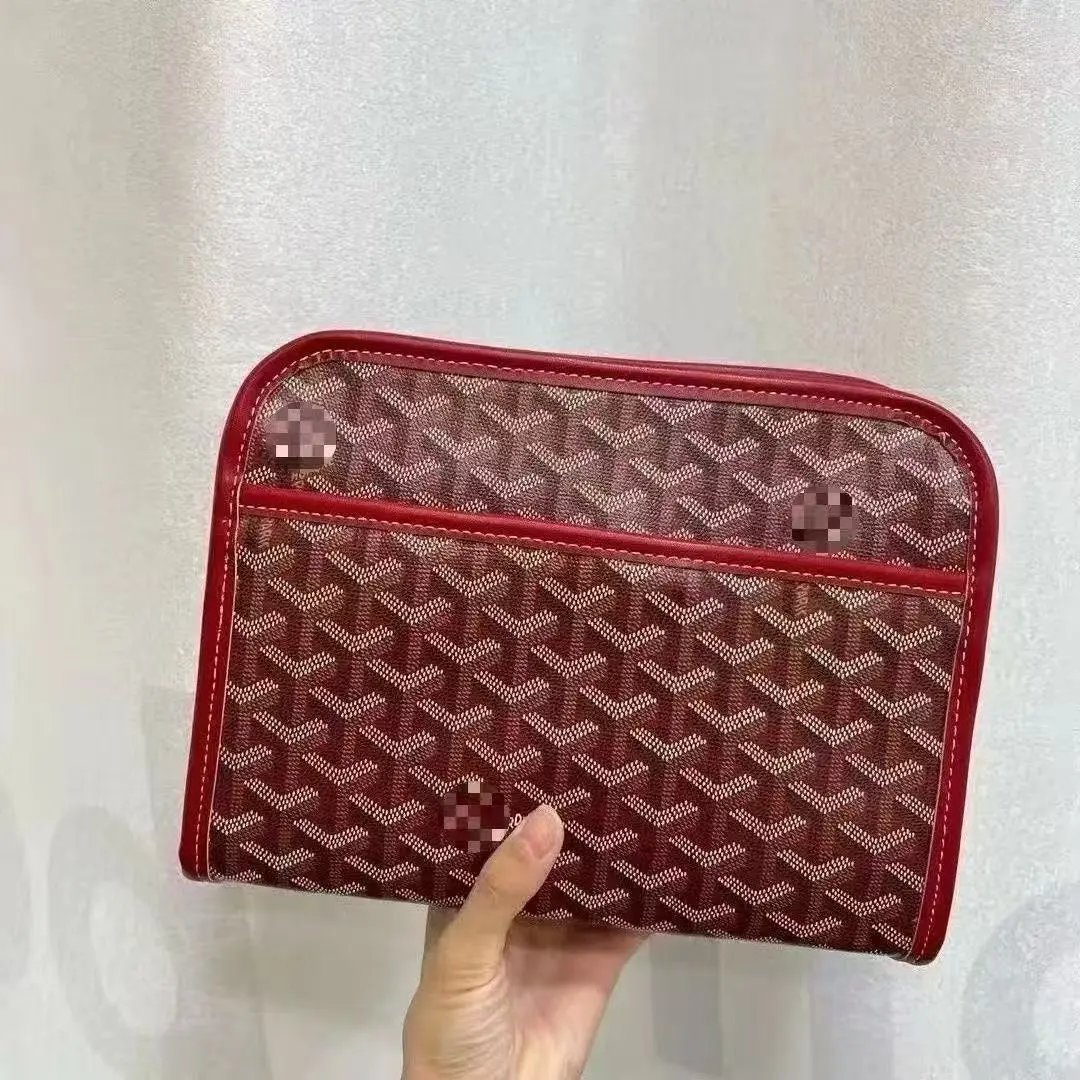 Goyard Travel Bags Goyardine Monogram Zip Cosmetic Pouch with Wrist Strap — 28 (26*20*5cm)