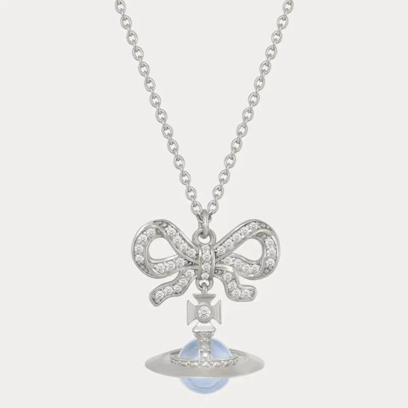 Vivienne Westwood Jewelry Crystal Orb Safety Pin Necklace — 15