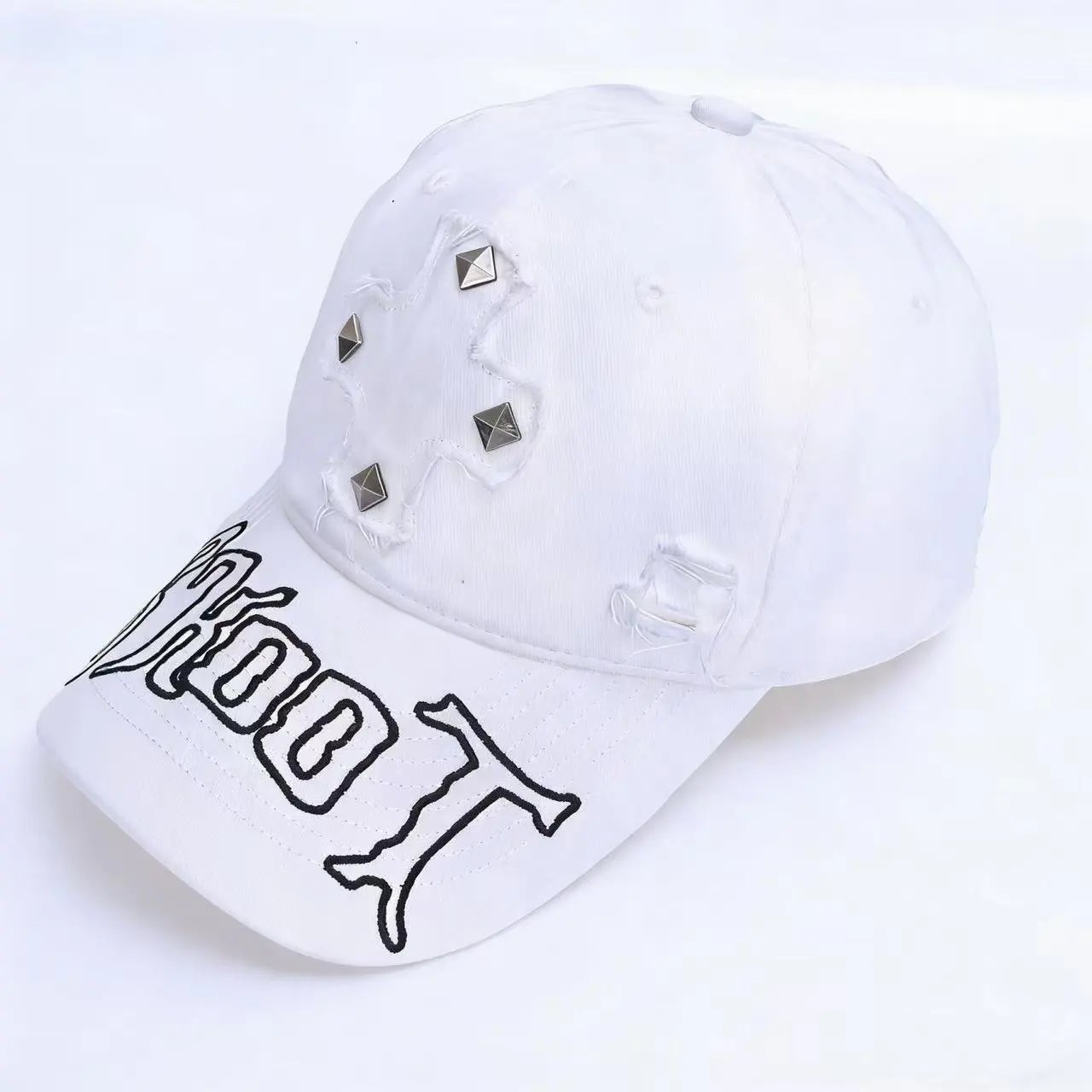 Diesel Hats Distressed Denim Baseball Cap with Embroidered Logo — 27