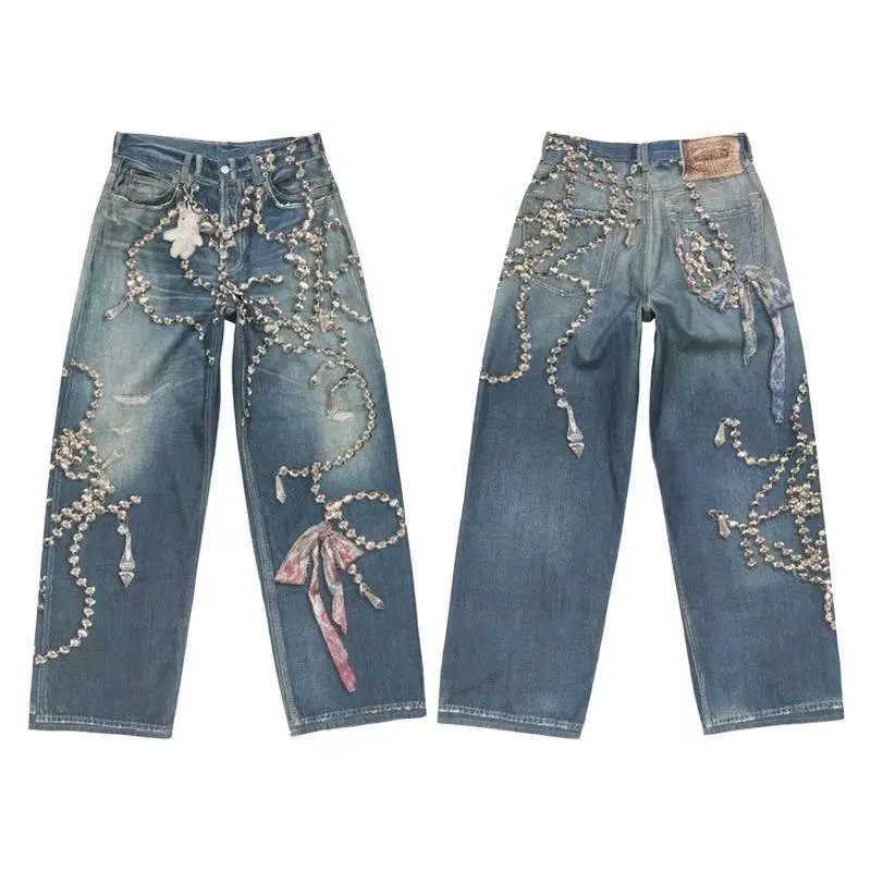 Acne Studios Jeans Wide-Leg Paint-Splatter — 5