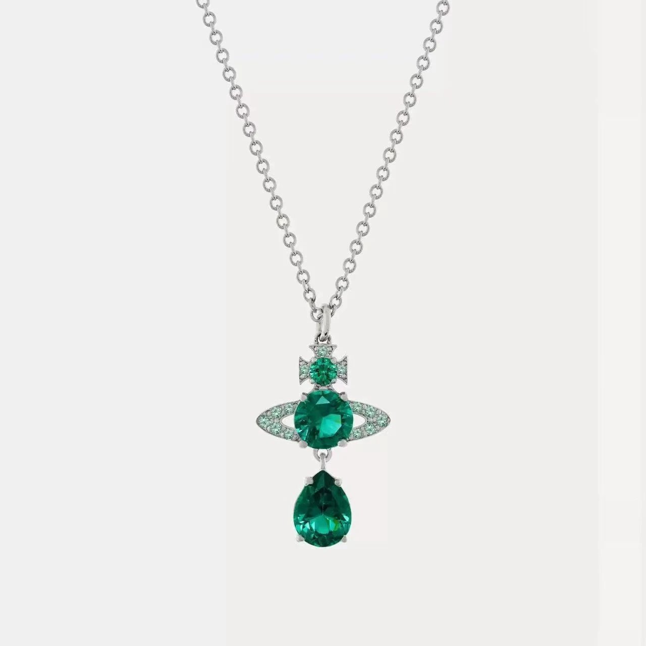 Vivienne Westwood Jewelry Crystal Orb Safety Pin Necklace — 4