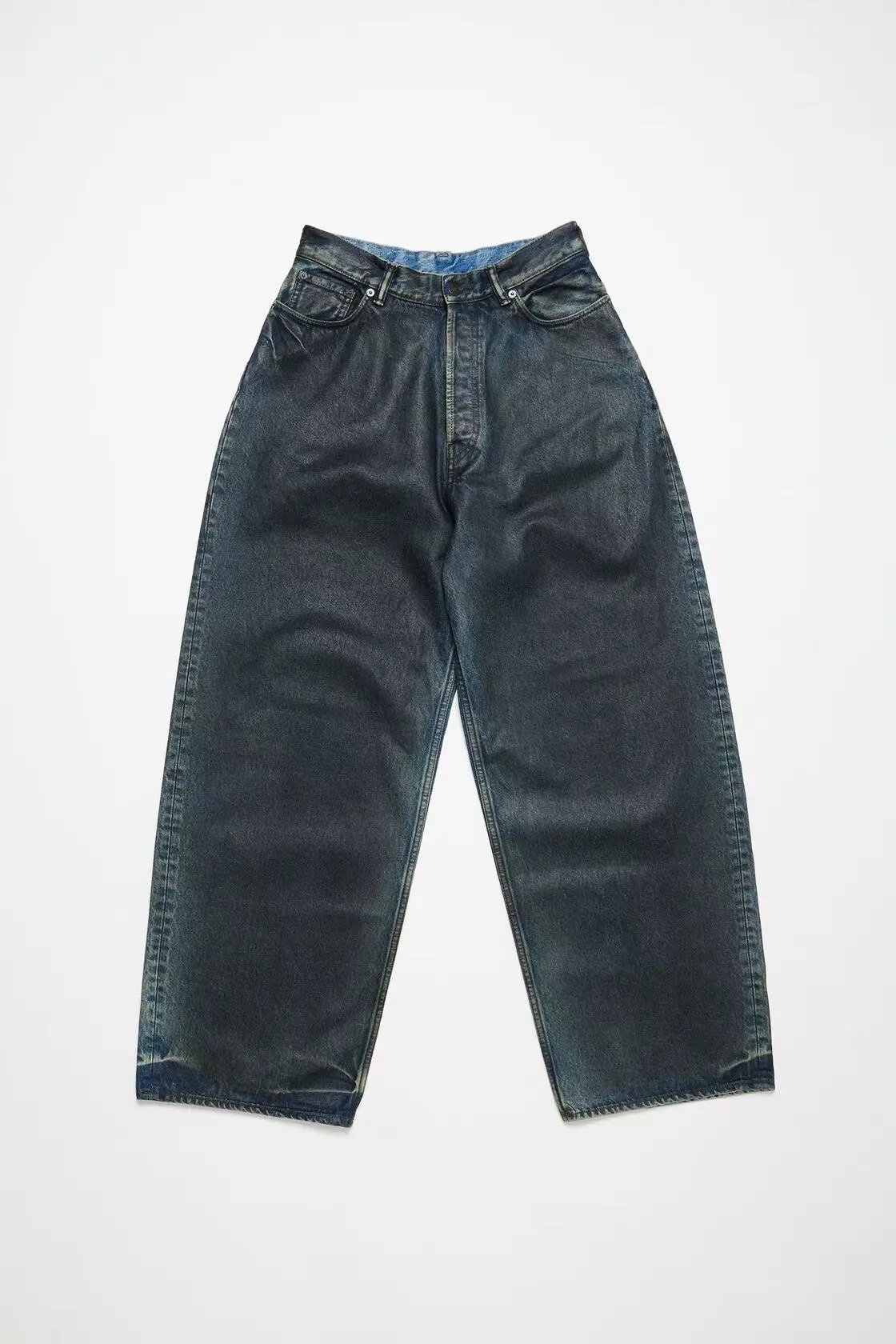 Acne Studios Jeans Wide-Leg Paint-Splatter — 13
