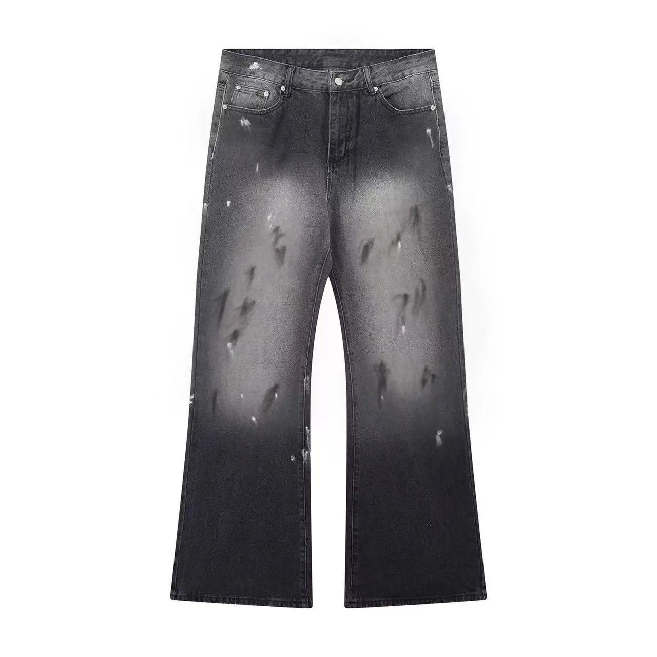 Acne Studios Jeans Wide-Leg Paint-Splatter — 11