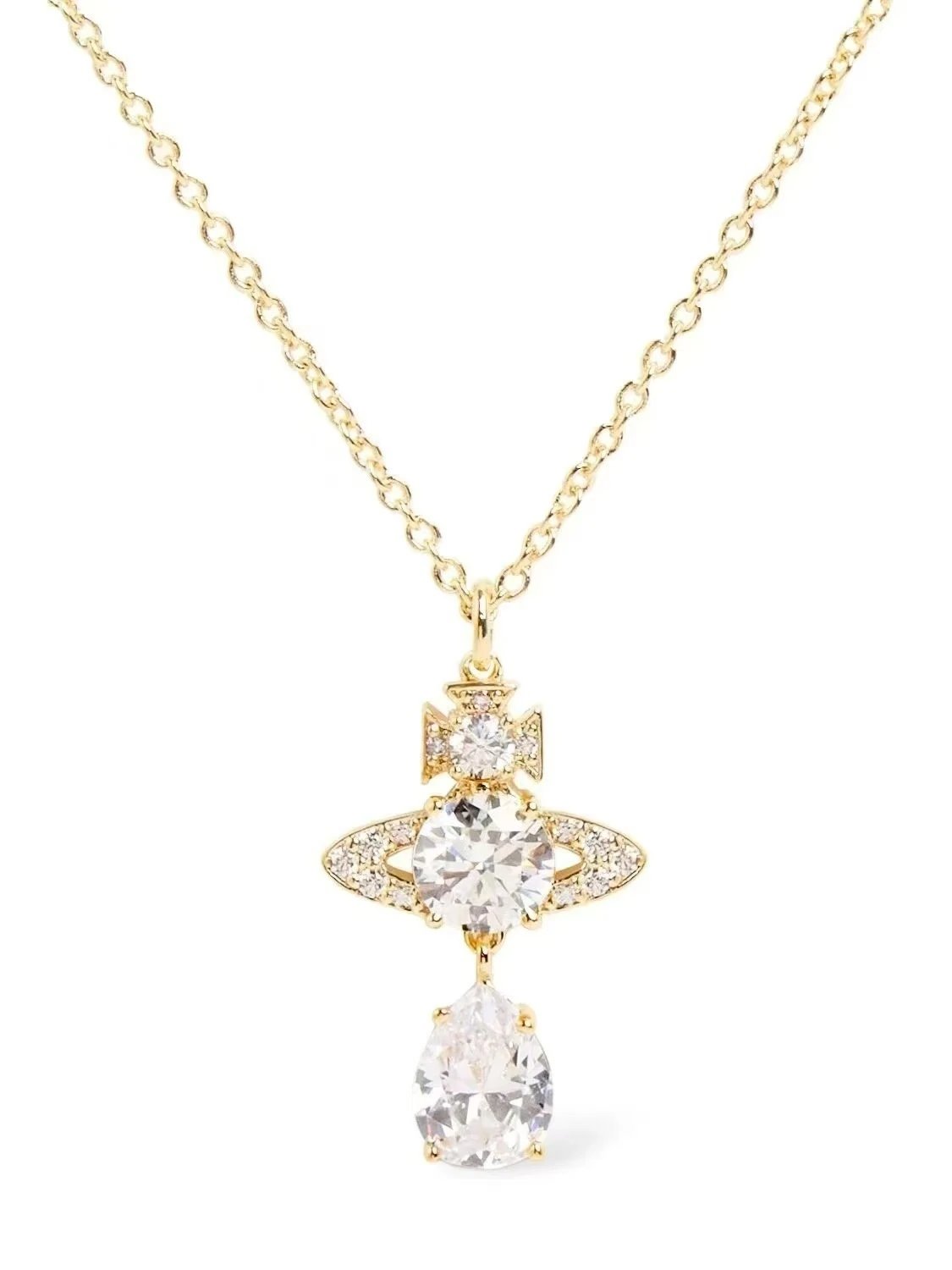 Vivienne Westwood Jewelry Crystal Orb Safety Pin Necklace — 6