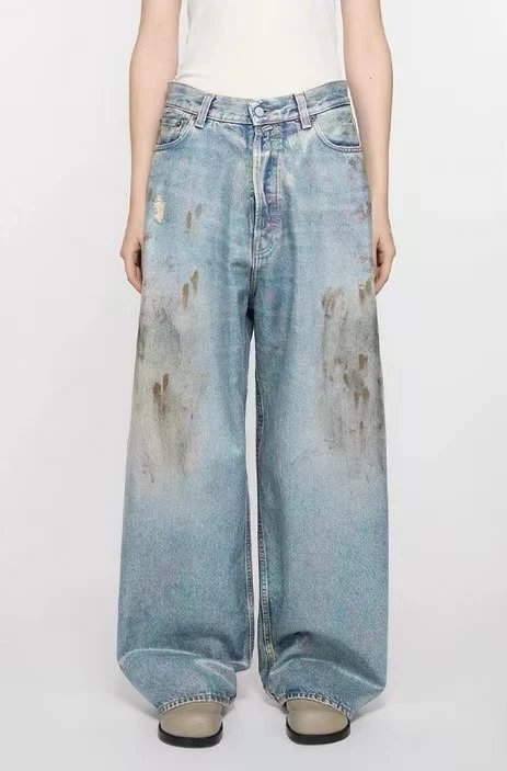 Acne Studios Jeans Wide-Leg Paint-Splatter — 15