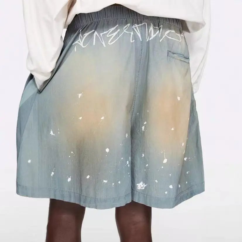 Acne Studios Jeans Wide-Leg Paint-Splatter — 14