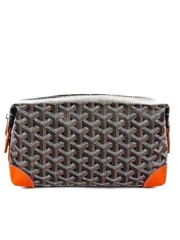 Goyard Travel Bags Goyardine Monogram Zip Cosmetic Pouch with Wrist Strap — 11(25*12*12cm)