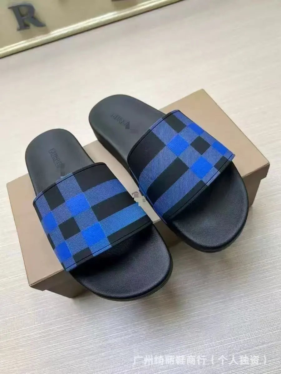 Unbranded Slippers Slide with patterned wide strap — 32