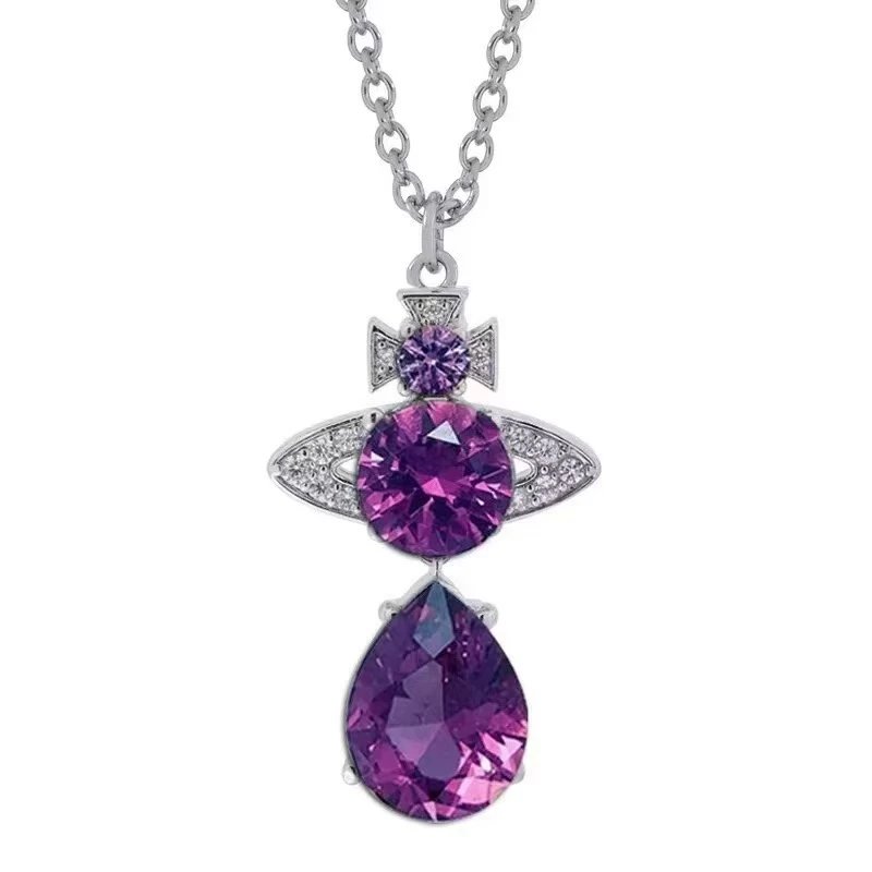 Vivienne Westwood Jewelry Crystal Orb Safety Pin Necklace — 7
