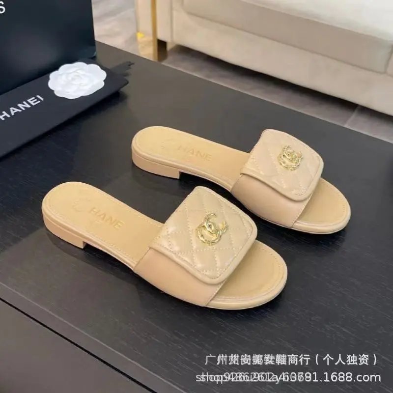 Unbranded Sandals Woven square-toe slide with triangle appliqué — 36