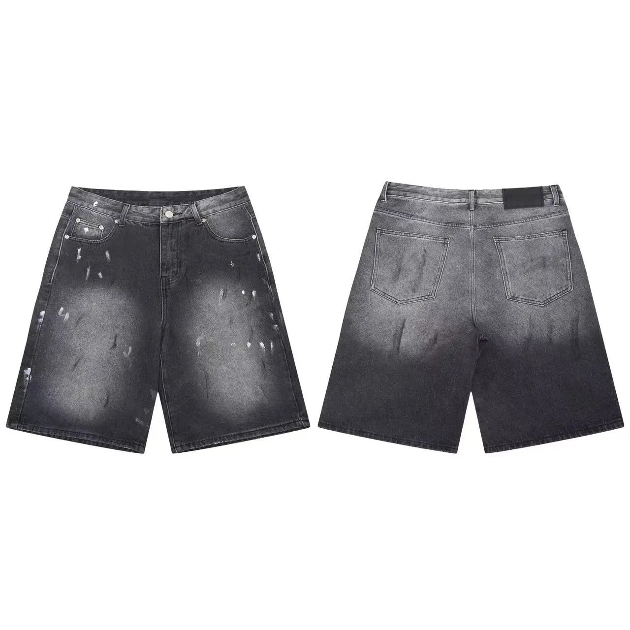 Acne Studios Jeans Wide-Leg Paint-Splatter — 12