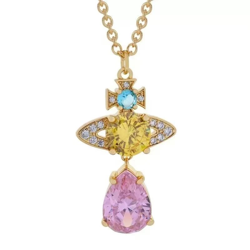Vivienne Westwood Jewelry Crystal Orb Safety Pin Necklace — 5