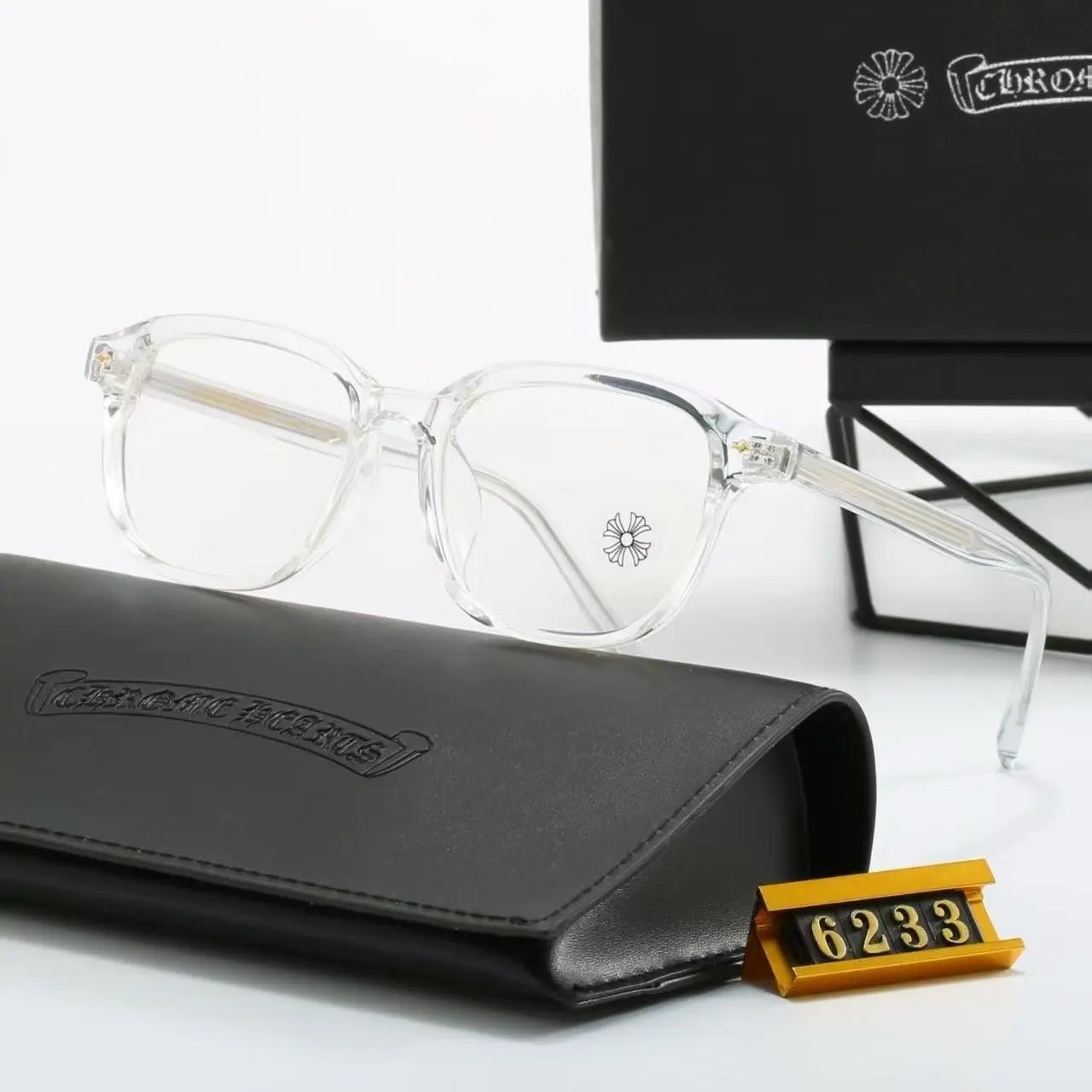 Chrome Hearts Eyewear Rectangular Blue-Light Glasses with Cross Motif Temples product image