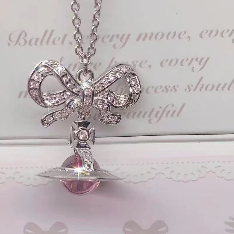 Vivienne Westwood Jewelry Crystal Orb Safety Pin Necklace — 28