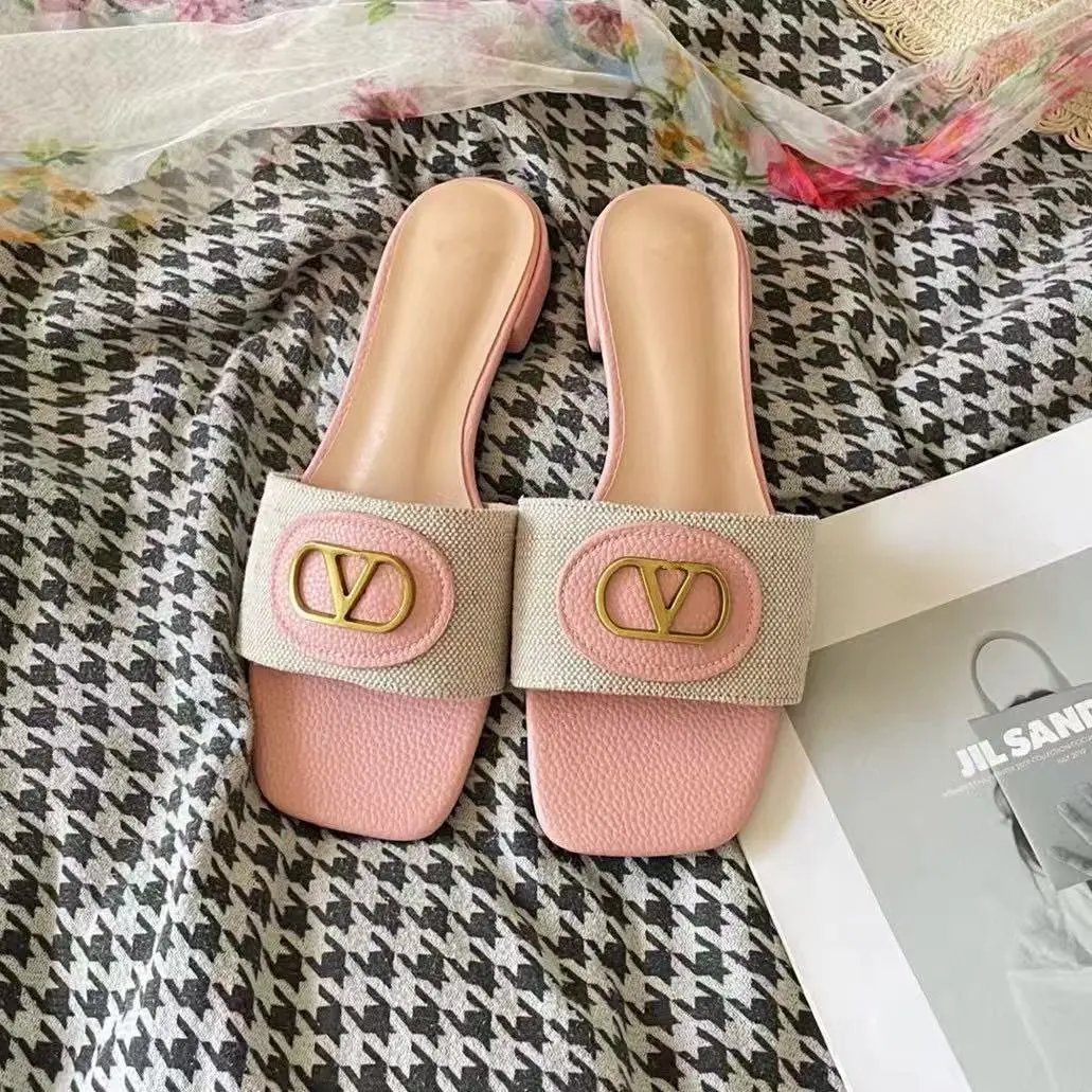 Unbranded Sandals Woven square-toe slide with triangle appliqué — 12