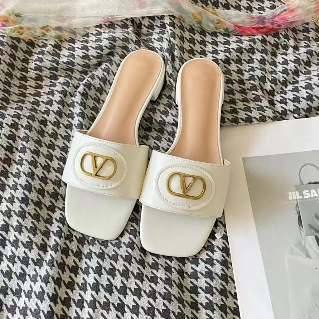 Unbranded Sandals Woven square-toe slide with triangle appliqué — 5