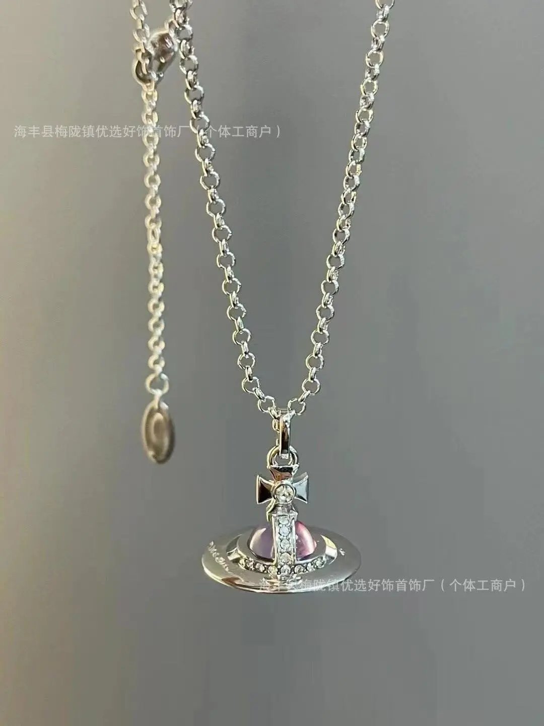 Vivienne Westwood Jewelry Crystal Orb Safety Pin Necklace — 21