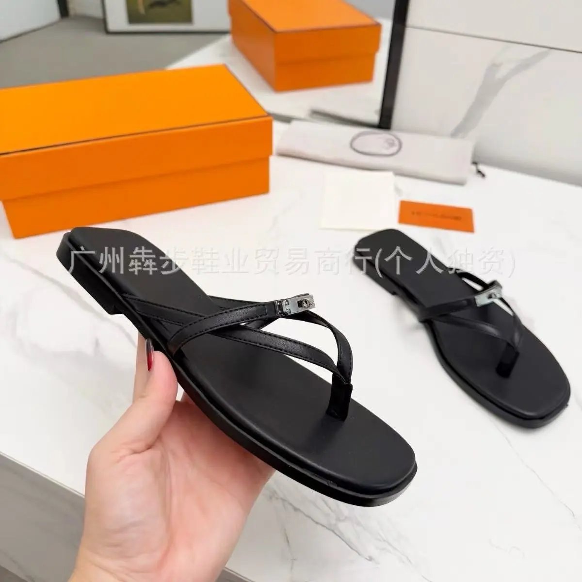 Dior Sandals Logo Strap Flat Slide — 24