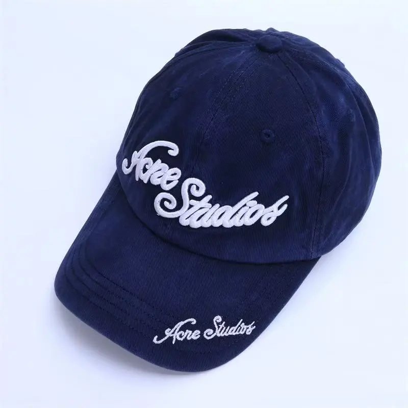 Diesel Hats Distressed Denim Baseball Cap with Embroidered Logo — 37