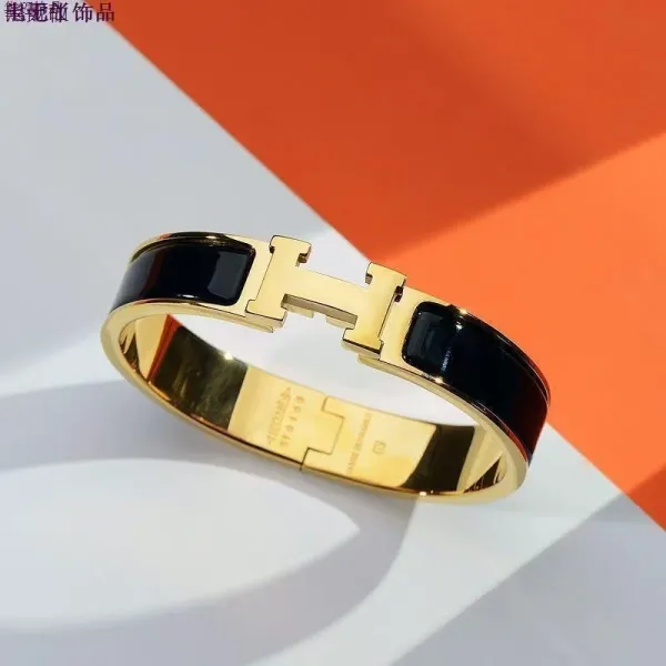 Hermès Clic H Bracelet Black Ceramic and Stainless Steel Bracelet - 7