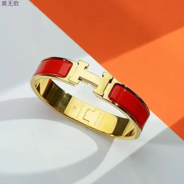 Hermès Clic H Bracelet Black Ceramic and Stainless Steel Bracelet - 16