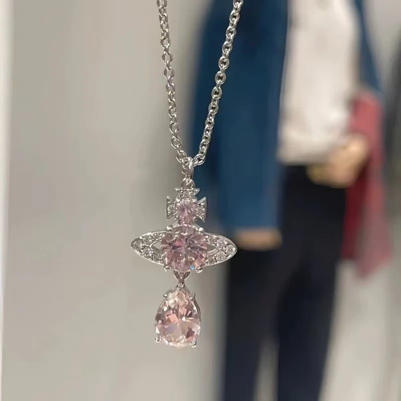 Vivienne Westwood Jewelry Crystal Orb Safety Pin Necklace — 26