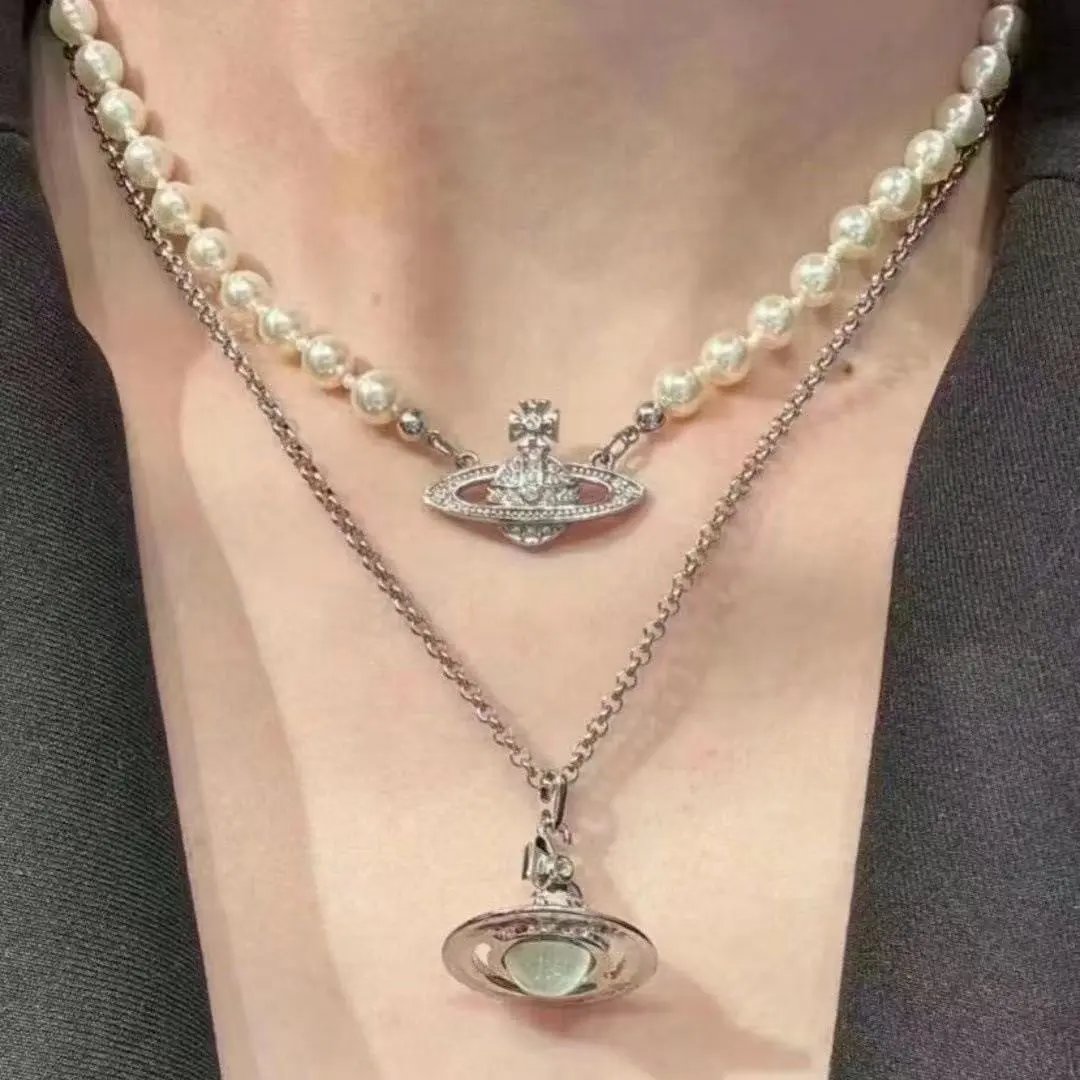 Vivienne Westwood Jewelry Crystal Orb Safety Pin Necklace — 34