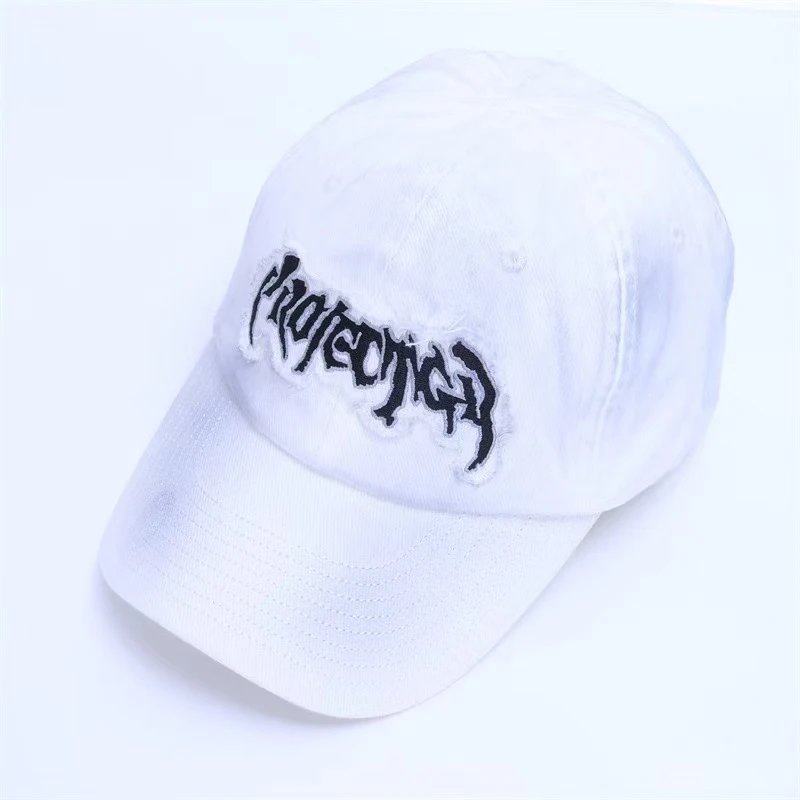 Diesel Hats Distressed Denim Baseball Cap with Embroidered Logo — 36