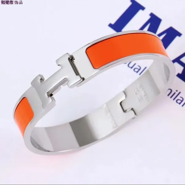 Hermès Clic H Bracelet Black Ceramic and Stainless Steel Bracelet - 14