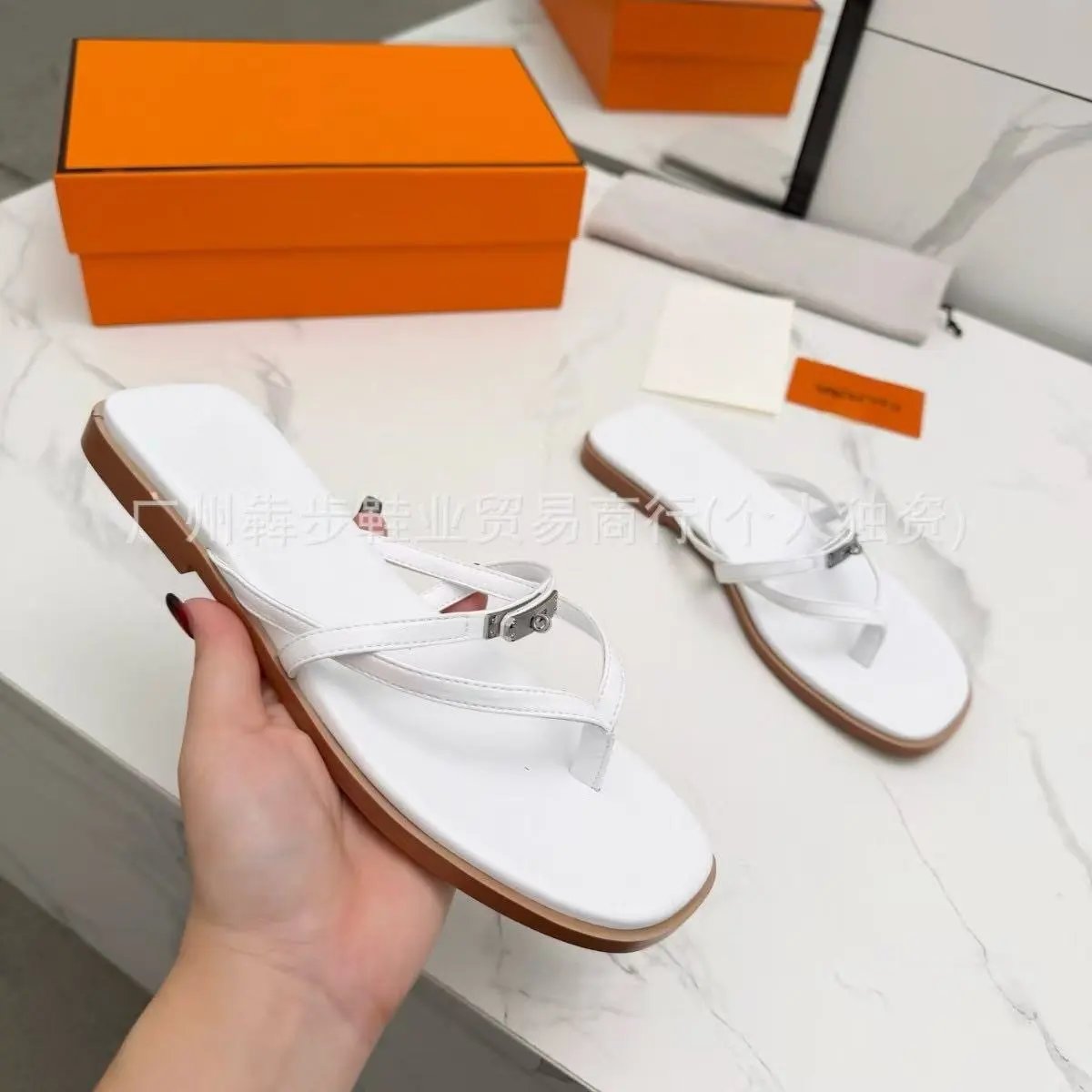 Dior Sandals Logo Strap Flat Slide — 23
