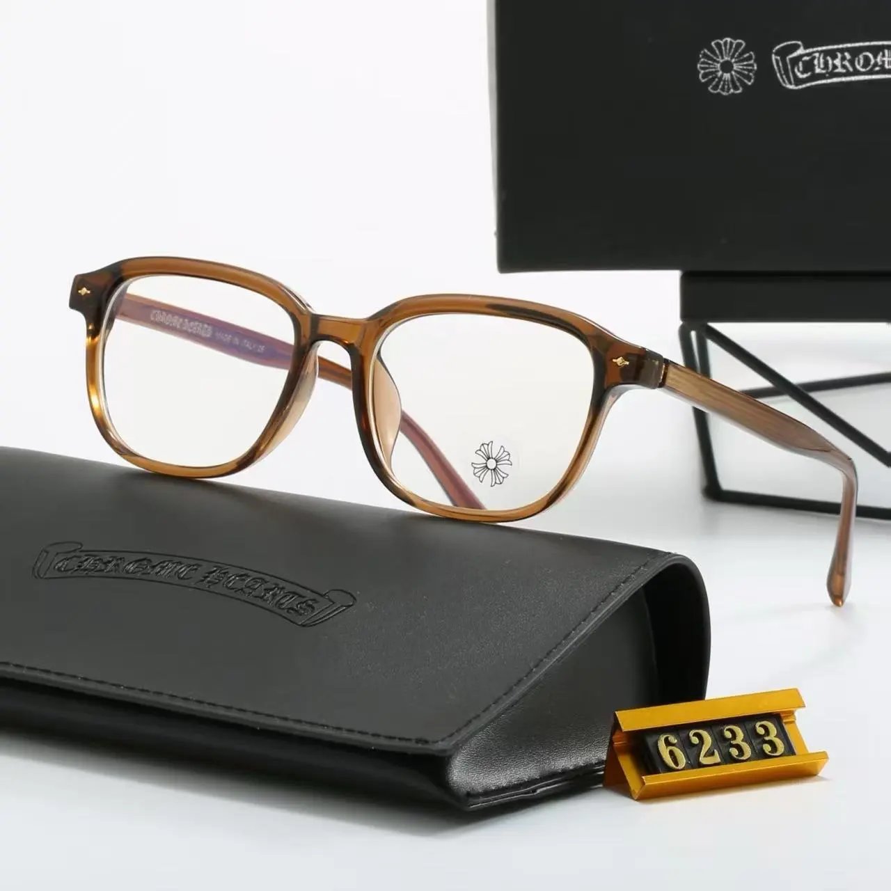 Chrome Hearts Eyewear Rectangular Blue-Light Glasses with Cross Motif Temples product image