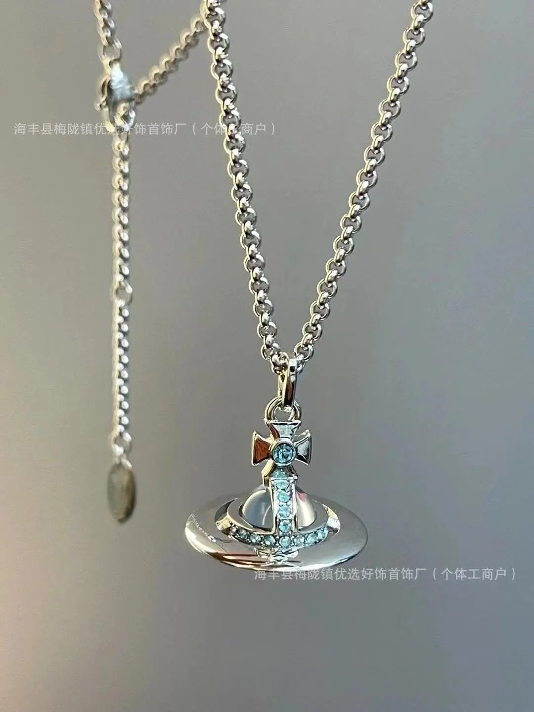 Vivienne Westwood Jewelry Crystal Orb Safety Pin Necklace — 23