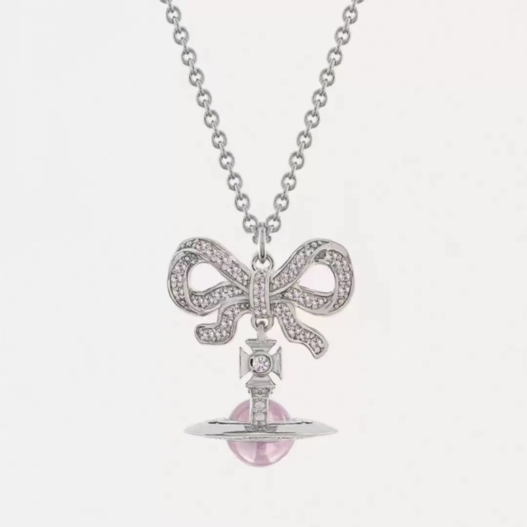 Vivienne Westwood Jewelry Crystal Orb Safety Pin Necklace — 16
